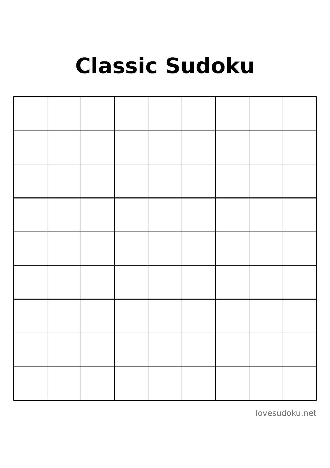 blank sudoku printouts
